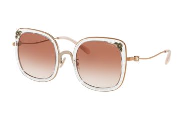 Image of Coach L1081 HC7101B Progressive Prescription Sunglasses, 53mm, Shiny Rose Gold/Transparent Pink, HC7101B-933113-53-PRO