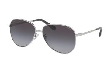 Image of Coach L1089 HC7094 Progressive Prescription Sunglasses, 60mm, Shiny Silver, HC7094-90018G-60-PRO