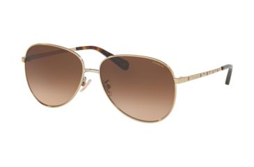 Image of Coach L1089 HC7094 Progressive Prescription Sunglasses, 60mm, Shiny Light Gold, HC7094-900574-60-PRO
