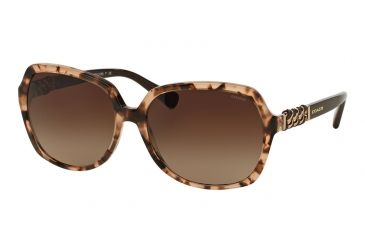 Image of Coach L130 HC8155Q Progressive Prescription Sunglasses HC8155Q-532213-59 - Lens Diameter 59 mm, Frame Color Peach Tortoise/Dark Brown
