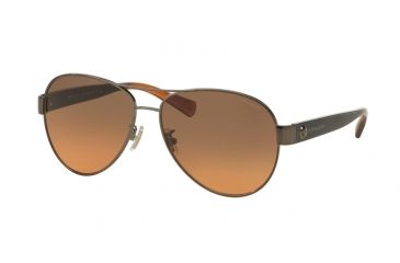 Image of Coach L148 HC7063 Bifocal Prescription Sunglasses HC7063-926195-58 - Lens Diameter 58 mm, Frame Color Dark Silver/Crystal Grey Amber
