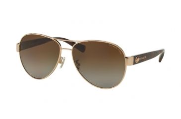 Image of Coach L148 HC7063 Bifocal Prescription Sunglasses HC7063-9262T5-58 - Lens Diameter 58 mm, Frame Color Light Gold/Dark Tortoise