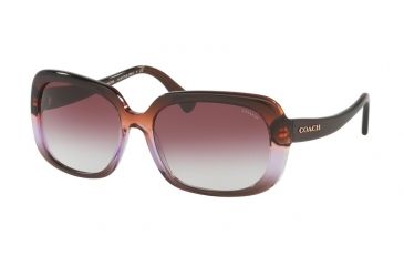 Image of Coach L1592 HC8178F Bifocal Prescription Sunglasses HC8178F-54018H-57 - Lens Diameter 57 mm, Frame Color Purple Brown Gradient/Brown