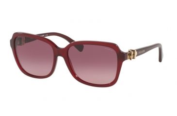 Image of Coach L1599 HC8179F Single Vision Prescription Sunglasses HC8179F-5393G2-58 - Lens Diameter 58 mm, Frame Color Burgundy