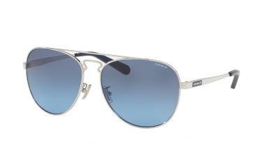 Image of Coach L1614 HC7069 Single Vision Prescription Sunglasses HC7069-929617-60 - Lens Diameter 60 mm, Frame Color Silver Navy