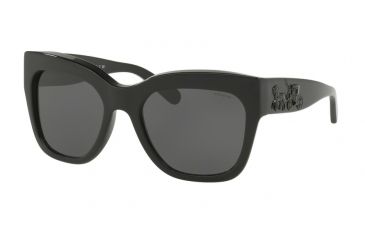 Image of Coach L1649 HC8213 Sunglasses 500287-56 - Black Frame, Dark Grey Solid Lenses