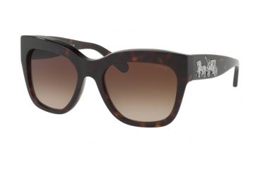 Image of Coach L1649 HC8213 Sunglasses 512013-56 - Dark Tortoise Frame, Brown Gradient Lenses