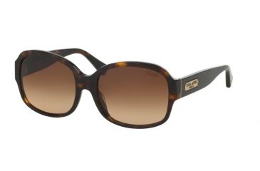 Image of Coach L522 CARLA HC8041F Sunglasses 500113-56 - Tortoise Frame, Brown Gradient Lenses