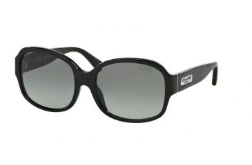 Image of Coach L522 CARLA HC8041F Sunglasses 500211-56 - Black Frame, Grey Gradient Lenses