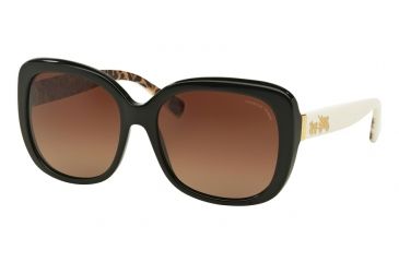 Image of Coach L559 HC8158F Bifocal Prescription Sunglasses HC8158F-5336T5-58 - Lens Diameter 58 mm, Frame Color Black/Ivory Wild Beast