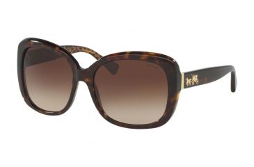 Image of Coach L559 HC8158F Bifocal Prescription Sunglasses HC8158F-539413-58 - Lens Diameter 58 mm, Frame Color Dark Tort/Dark Tort Gold Sig C