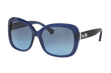 Image of Coach L559 HC8158F Bifocal Prescription Sunglasses, 58mm, Milky Navy/Milky Navy Sig C, HC8158F-539717-58-BI