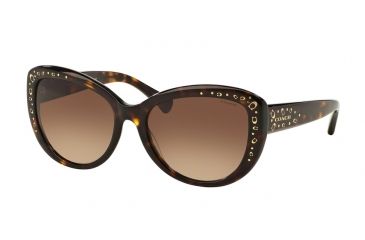 Image of Coach L560 HC8162F Single Vision Prescription Sunglasses HC8162F-512013-56 - Lens Diameter 56 mm, Frame Color Dark Tortoise