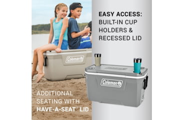 Image of Coleman 316 Series 70-Quart Hard Cooler - Ship In Own Container, Rock Gray/White/Rock Gray, CM1010810001-17