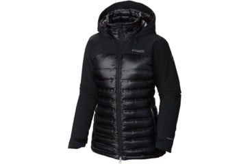 Image of Columbia HeatZone 1000 TurboDown Hooded Jacket - Women's-Black/Black-X-Small
