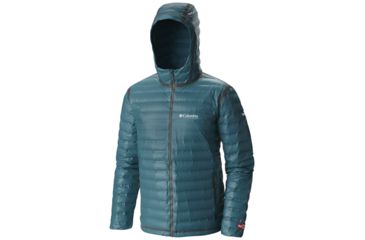Image of Columbia OutDry Ex Gold Down Hooded Jacket - Men's-Deep Water-Large