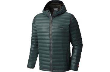 Image of Columbia OutDry Ex Gold Down Hooded Jacket - Men's-Gravel-Small