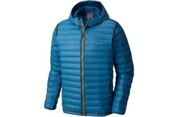 Image of Columbia OutDry Ex Gold Down Hooded Jacket - Men's-Phoenix Blue-X-Large