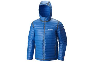 Image of Columbia OutDry Ex Gold Down Hooded Jacket - Men's-Super Blue-Small