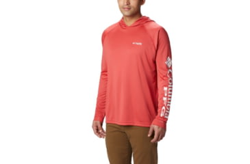 Image of Columbia Terminal Tackle Hoodie - Men's, Sunset Red, White Logo, 5XL Waist, Long Inseam, 153617-683-5XT
