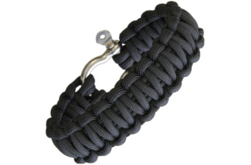 Image of Combat Ready Survival Bracelet w/Black Paracord Construction, Black, Large, 9in, GG BLACK / CBR363