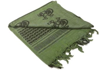 Image of Condor Outdoor Shemagh 100% Cotton, OliveDrab/Black Skull, 201-S001