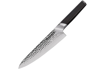 Image of Cool Hand Hammered Ebony Chef's Knife, 13in Overall, 8in, Hammered 440C Stainless Blade, Ebony Wood Handle, 7198CE