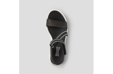 Image of Cougar Hibiscus Leather Wedge Womans Sandals, Black, 10, Hibiscus-Black-10