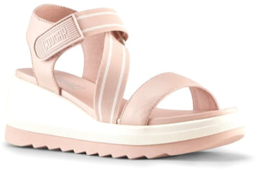 Image of Cougar Hibiscus Leather Wedge Womans Sandals, Shell, 11, Hibiscus-Shell-11