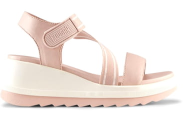Image of Cougar Hibiscus Leather Wedge Womans Sandals, Shell, 11, Hibiscus-Shell-11