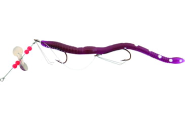Image of Creme Lures Scoundrel Rigged Worm, 1, 6in, Purple-White, 0170-3-1