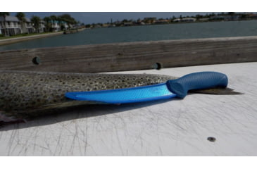 Image of Cuda AquaTuff Wide Fillet Knife with Blade Cover, Blue, 7in, 23046