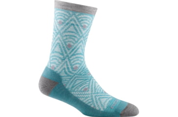 Image of Darn Tough Deco Crew Lightweight Sock with Cushion - Womens, Aqua, Medium, 6078-AQUA-M-DARN