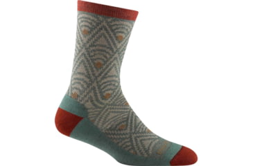 Image of Darn Tough Deco Crew Lightweight Sock with Cushion - Womens, Lichen, Large, 6078-LICHEN-L-DARN