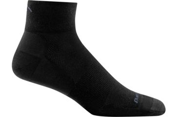 Image of Darn Tough Pursuit 1/4 Ultra-Light Sock - Mens, Black, Medium, 7003-BLACK-M-DARN