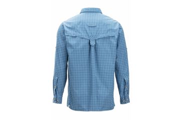 Image of DEMO, ExOfficio Air Strip Check Plaid Long Sleeve Shirt - Mens, Medium, Dk Aegean, 1001-3159-Dk Aegean-M