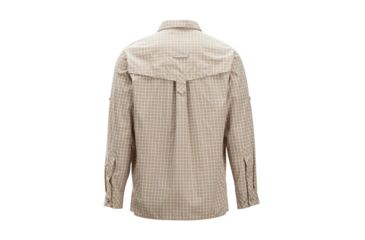 Image of DEMO, ExOfficio Air Strip Check Plaid Long Sleeve Shirt - Mens, Medium, Lt Khaki, 1001-3159-Lt Khaki-M
