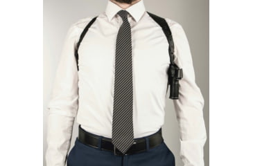 Image of DeSantis C.E.O. Shoulder Rig Leather Holsters, SIG Sauer P365, Right Hand, Plain, Black, 11ZBA8JZ0