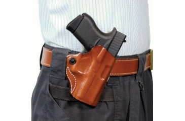 Image of DeSantis Mini Scabbard Leather Belt Holsters - SIG Sauer, SIG P938, Left Hand, Plain, Tan, 019TB37Z0