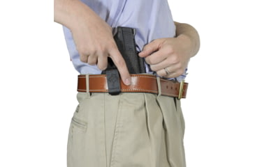 Image of DeSantis Slim-Tuk Leather IWB Holster Sig P365 w/ Surefire XSC/Sig P365 XL w/ Surefire XSC, Ambidextrous, Black, 137KJ9VZ0