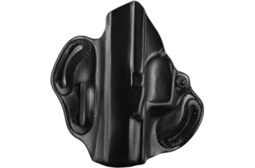 Image of DeSantis Speed Scabbard Leather OWB Belt Holsters, Taurus Judge Public Defender, UltraLite 2in Barrel w/ 2.5in, Cylinder 4510PD, Right Hand, Plain, Black, 002BAI6Z0