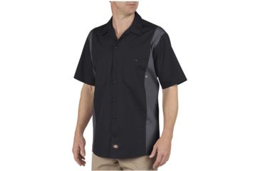 Image of Dickies - Industrial Color Block Short Sleeve Shirt, Black/charcoal - LS524BKCH2X