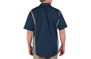 Image of Dickies - Industrial Color Block Short Sleeve Shirt, Dark Navy/smoke - LS524DNSMXL