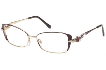 Image of Diva 5433 Eyeglass Frames, Female,, Wine-Gold-Violet Frame, 51-16-130 5433-123