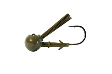 Image of Dobyns Football Head with Weed Guards, 3/4oz, 3pk, Green Pumpkin, FB HD W/GRD GRN PM 3/4 3PK