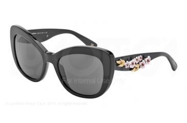 Image of Dolce&amp;Gabbana ALMOND FLOWERS DG4230M Single Vision Prescription Sunglasses DG4230M-501-87-54 - Lens Diameter 54 mm, Frame Color Black