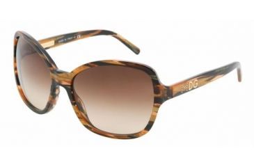 Image of Dolce&amp;Gabbana DG4107 Progressive Sunglasses - Gold/Black Brown Gradient Frame / 61 mm Prescription Lenses, 181313-6117