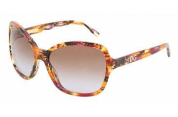 Image of Dolce&amp;Gabbana DG4107 Progressive Sunglasses - Violet/Orange Brown Gradient Violet Frame / 61 mm Prescription Lenses, 181268-6117