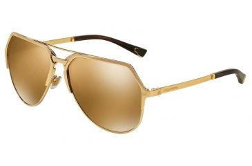 Image of Dolce&amp;Gabbana DG2151 Sunglasses K440F9-59 - Gold Plated 18kt Frame, Brown Mirror Bronze Lenses