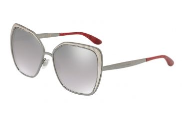Image of Dolce&amp;Gabbana DG2197 Sunglasses 04/6V-56 - Gunmetal Frame, Grey Mirror Silver Gradient Lenses